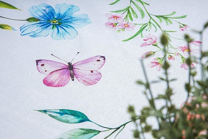 Maison d' Hermine Table Cloth Rectangle Table 100% Cotton 70 x 120 Inches Tablecloth Reusable Decorative for Dining Room Farmhouse Home Valentines Day Decorations Spring Summer - Just Floral