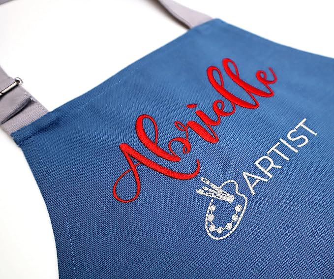 Personalized toddler apron for kitchen, custom cooking apron + chef hat set for kids, boy girl chef costume