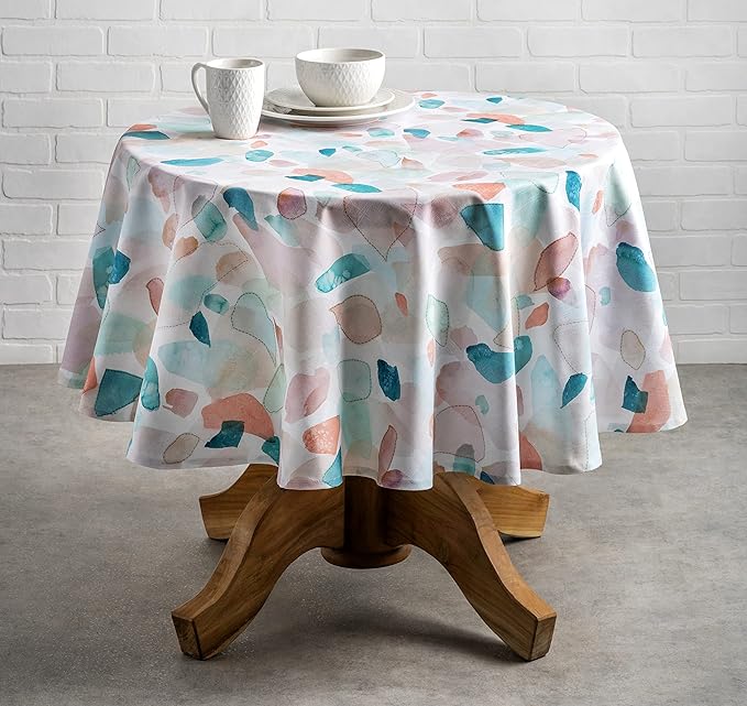 Maison d' Hermine Table Cloth Round Table 100% Cotton 69 Round Inches Tablecloth Reusable Decorative for Dining Room Farmhouse Home Valentines Day Decorations Spring Summer - Summer Picnic