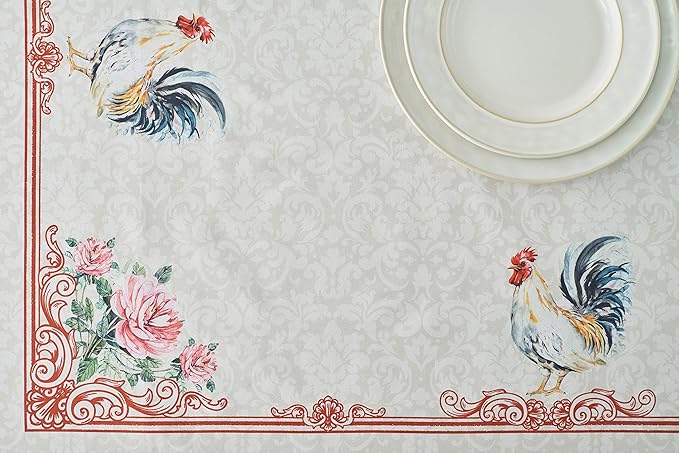 Maison d' Hermine Table Cloth Rectangle Table 100% Cotton 70 x 90 Inches Tablecloth Reusable Decorative for Dining Room Farmhouse Home Valentines Day Decorations Spring Summer - Campagne