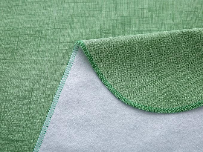 Pioggia Vinyl Tablecloth with Flannel Backing Rectangle Waterproof Oil-Proof Plastic Table Cloth Wipeable PVC Table Cover for Indoor and Outdoor (Dark Green, 60 x 120 Inch)