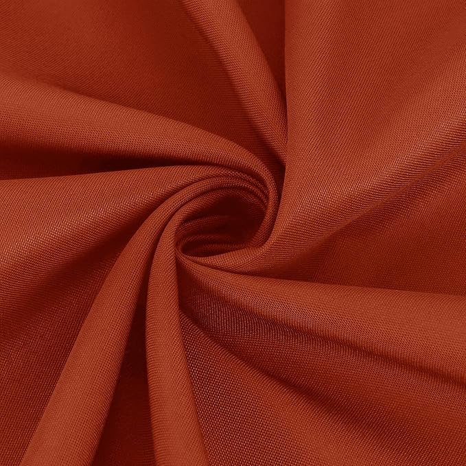 sancua Thanksging Round Tablecloth 70 Inch(Fits 20-58 Inch Tables) Burnt Orange - Water Resistant Spill Proof Washable Polyester Fall Table Cloth Decorative Fabric Table Cover for Dining Parties, Rust