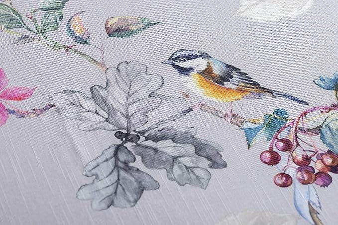 Maison d' Hermine Table Cloth Rectangle Table 100% Cotton 54 x 72 Inches Fall Tablecloth Reusable Everyday Use for Thanksgiving Christmas Decorations Dining Farmhouse Party (Equinoxe - Grey)