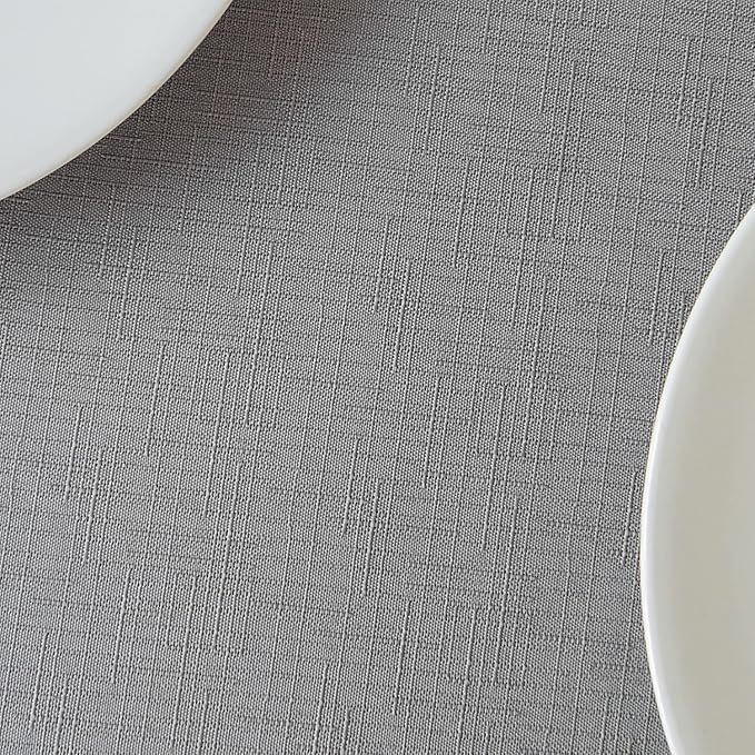 maxmill Rectangle Slubby Textured Tablecloth Waterproof Spillproof Wrinkle Free Table Cloth, Kitchen Dining Room Decoration, Fabric Table Cover for Holiday Party Dinner, 52 x 70 Inch, Light Grey