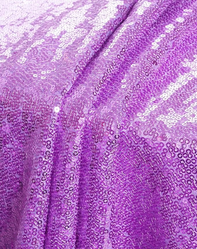Eternal Beauty Lavender Tablecloth, 90x156 Inch Sequin Rectangle Table Cover for Cake Dessert Exhibition Party Birthday Events