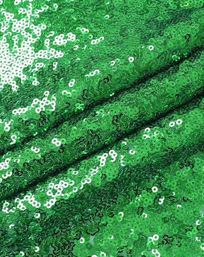Eternal Beauty Green Tablecloth, 50x80 Inch Sequin Rectangle Glitter Table Cover for Cake Dessert Exhibition Party Birthday Events