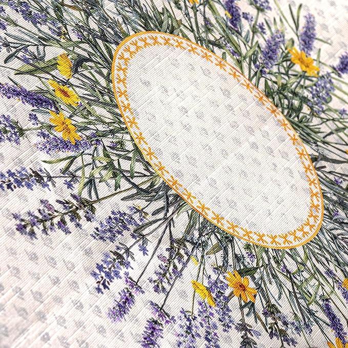 Maison d' Hermine Table Cloth Square Table 100% Cotton 60 x 60 Inches Tablecloth Reusable Decorative for Dining Room Farmhouse Home Valentines Day Decorations Spring Summer - Fanny Lavender