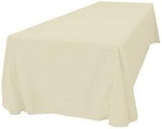 LA Linen Polyester Poplin Washable Rectangular Tablecloth, Stain and Wrinkle Resistant Table Cover 90x156, Fabric Table Cloth for Dinning, Kitchen, Party, Holiday 90 by 156-Inch, Ivory