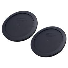 Pyrex 7201-PC 4-Cup Black Food Storage Replacement Lid (2-Pack) - Made in USA