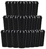 16 oz PLA Black Compostable Cups 100 Packs Heavy Duty Biodegradable for Coffee Shops Food Trucks Takeout