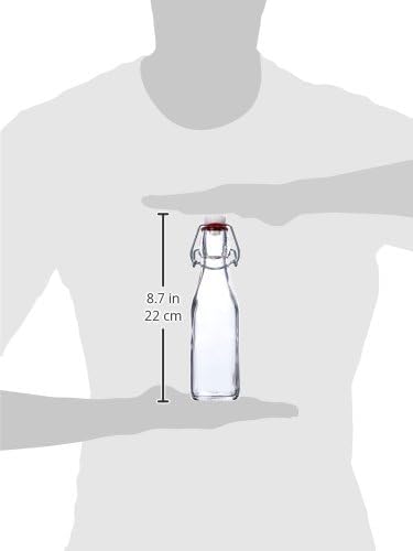 Bormioli Rocco Swing Bottle - 8.5 oz, Recyclable Glass with Airtight Seal - BPA-Free & Dishwasher Safe - Ideal for Infused Drinks, Juices, Oils - Leakproof, Odor Proof, Stain Proof Food Storage