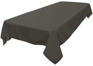 LA Linen Polyester Poplin Washable Rectangular Tablecloth, Stain and Wrinkle Resistant Table Cover 60x120, Fabric Table Cloth for Dinning, Kitchen, Party, Holiday 60 by 120-Inch, Charcoal