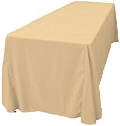 LA Linen Polyester Poplin Washable Rectangular Tablecloth, Stain and Wrinkle Resistant Table Cover 90x156, Fabric Table Cloth for Dinning, Kitchen, Party, Holiday 90 by 156-Inch, Khaki