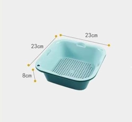 JSEIAJB 3-Piece Square Cauliflower Basket, Layer Vegetable Washing Basket, Vegetable Washing Basket