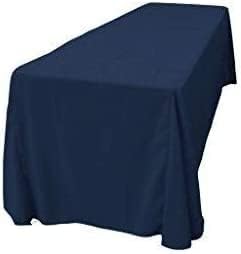LA Linen Polyester Poplin Washable Rectangular Tablecloth, Stain and Wrinkle Resistant Table Cover 90x156, Fabric Table Cloth for Dinning, Kitchen, Party Navy Blue 90 in x 156 in