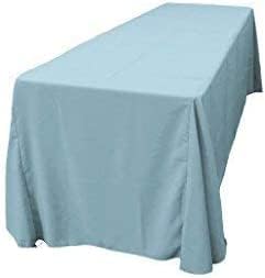 LA Linen Polyester Poplin Washable Rectangular Tablecloth, Stain and Wrinkle Resistant Table Cover 90x156, Fabric Table Cloth for Dinning, Kitchen, Party, Holiday 90 by 156-Inch, Blue Light