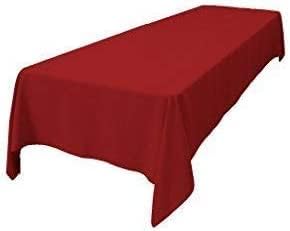 LA Linen Polyester Poplin Washable Rectangular Tablecloth, Stain and Wrinkle Resistant Table Cover 60x120, Fabric Table Cloth for Dinning, Kitchen, Party, Holiday 60 by 120-Inch, Cranberry