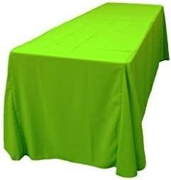 LA Linen Polyester Poplin Washable Rectangular Tablecloth, Stain and Wrinkle Resistant Table Cover 90x156, Fabric Table Cloth for Dinning, Kitchen, Party, Holiday 90 by 156-Inch, Lime
