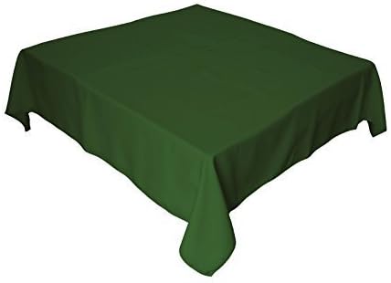 LA Linen Polyester Poplin Washable Square Tablecloth, Stain and Wrinkle Resistant Square Table Cover 52x52, Fabric Table Cloth Square for Dining, Kitchen, Party, Holiday 52 by 52-Inch, Hunter Green