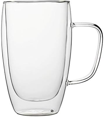 Transparent Glass Coffee Cup Milk Whiskey Tea Beer Double Creative Heat Resistant Cocktail Vodka Wine Mug Drinkware Tumbler Cups(401-450ML)