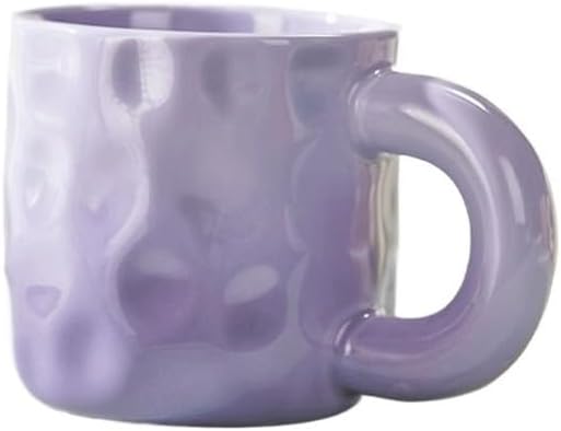 Mug Flowing Color Freshly Ground Coffee Mug 12.3oz Hot Chocolate Cup Cute Couple Drinking Cup Home Juice Flower Tea Cup Porcelain Coffee Mugs(Purple)