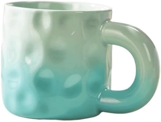 Mug Flowing Color Freshly Ground Coffee Mug 12.3oz Hot Chocolate Cup Cute Couple Drinking Cup Home Juice Flower Tea Cup Porcelain Coffee Mugs(Green)