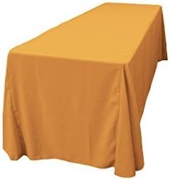 LA Linen Polyester Poplin Washable Rectangular Tablecloth, Stain and Wrinkle Resistant Table Cover 90x156, Fabric Table Cloth for Dinning, Kitchen, Party, Holiday 90 by 156-Inch, Gold