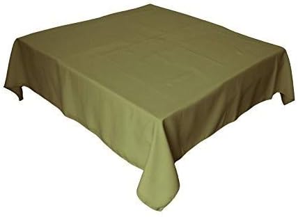LA Linen Polyester Poplin Washable Square Tablecloth, Stain and Wrinkle Resistant Square Table Cover 52x52, Fabric Table Cloth Square for Dining, Kitchen, Party, Holiday 52 by 52-Inch, Sage Dark