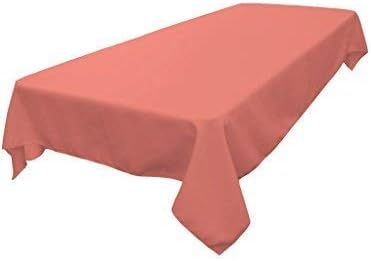 LA Linen Polyester Poplin Washable Rectangular Tablecloth, Stain and Wrinkle Resistant Table Cover 60x102, Fabric Table Cloth for Dinning, Kitchen, Party, Holiday 60 by 102-Inch, Dusty Rose