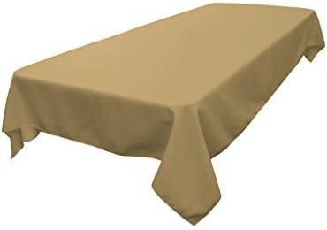 LA Linen Polyester Poplin Washable Rectangular Tablecloth, Stain and Wrinkle Resistant Table Cover 60x120, Fabric Table Cloth for Dinning, Kitchen, Party, Holiday 60 by 120-Inch, Taupe