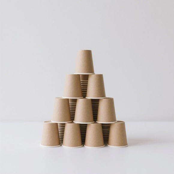 3 oz 300 Pack Disposable Coffee Cups, Bulk Brown Disposable Paper Cups, Coffee Cups for Hot Tea, Chocolate and Cold Drinks