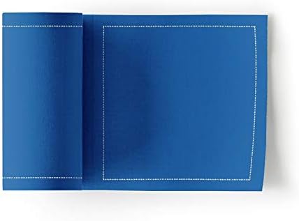 MY DRAP Cocktail Napkins, Reusable Cotton Napkins Roll 4.5 x 4.5 in (100 Napkins, Royal Blue)