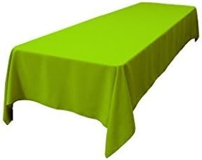 LA Linen Polyester Poplin Washable Rectangular Tablecloth, Stain and Wrinkle Resistant Table Cover 60x126, Fabric Table Cloth for Dinning, Kitchen, Party, Holiday 60 by 126-Inch, Lime