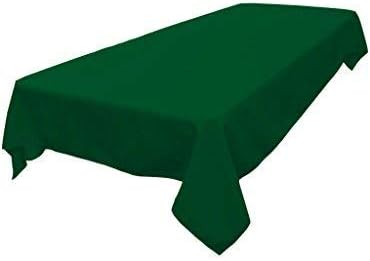 LA Linen Polyester Poplin Washable Rectangular Tablecloth, Stain and Wrinkle Resistant Table Cover Fabric Table Cloth for Dinning, Kitchen, Party, Holiday 60 by 102-Inch, Emerald Green 60 in x 102 in