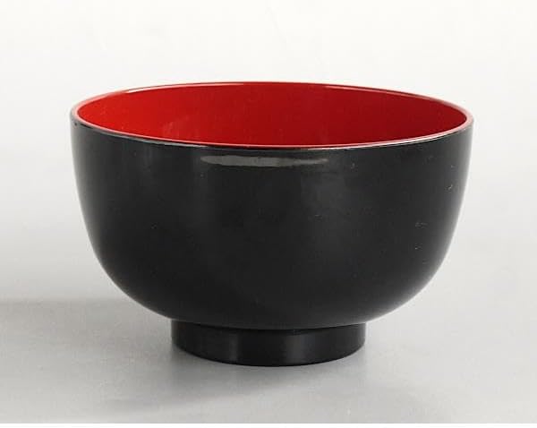 JapanBargain 2989, Japanese Plastic Soup Bowls, Bunny and Moon Pattern, 4.25-Inch Rice & Cereal Bowls, Lacquer Finish, Made in Japan, 2 Pack