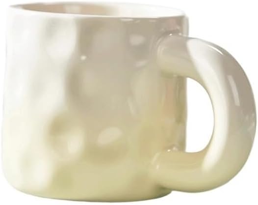 Mug Flowing Color Freshly Ground Coffee Mug 12.3oz Hot Chocolate Cup Cute Couple Drinking Cup Home Juice Flower Tea Cup Porcelain Coffee Mugs(Yellow)