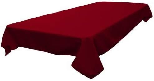 LA Linen Polyester Poplin Washable Rectangular Tablecloth, Stain and Wrinkle Resistant Table Cover 60x102, Fabric Table Cloth for Dinning, Kitchen, Party, Holiday 60 by 102-Inch, Burgundy