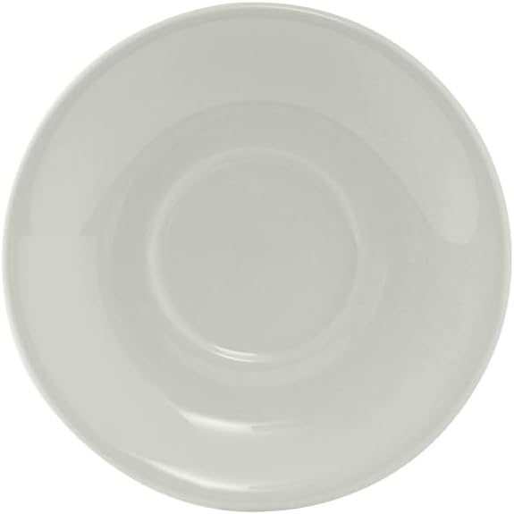 Tuxton China ALE-060 Saucer, 6" Diameter, Round, Coupe, Microwave and Dishwasher Safe, Oven Proof, Fully Vitrified, TuxCare, Healthcare, Alaska/Colorado, Porcelain White, Pack of 36