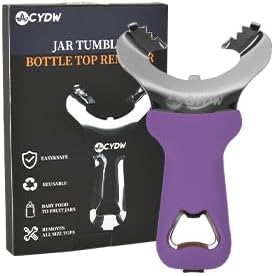 CYDW Mason Jar Opener Tool with No Lid Dents or Damage, Can Opener Manual Multi-Purpose, Easy Twist Manual Handheld Top Remover Utensil, Canning Supplies Tools and Bottle Opener, Made For Lifetime