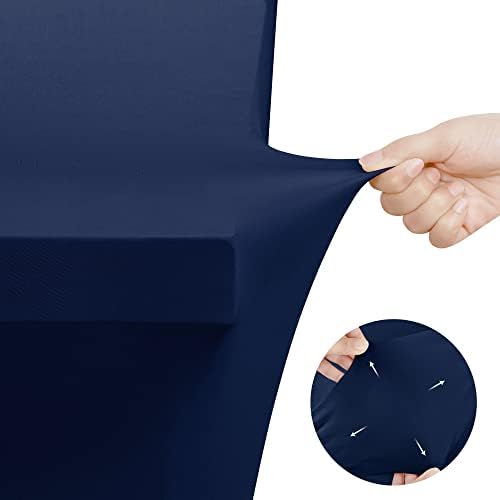 Utopia Kitchen Spandex Tablecloth 10 Pack [6FT, Navy Blue] Tight, Fitted, Washable and Wrinkle Resistant Stretch Table Cloth Rectangle Cover for Trade Show, Weddings & Parties [72Lx30Wx30H Inch]