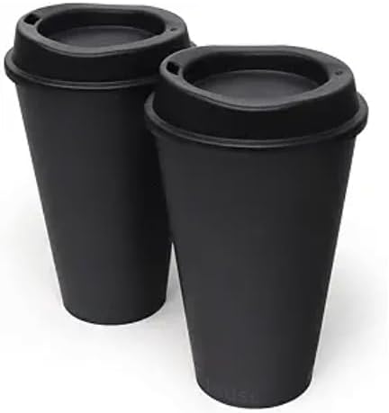 12 oz PLA Black Eco Friendly Cups 100 Packs Sustainable Plant Based Leak Resistant for Cafes Offices Events