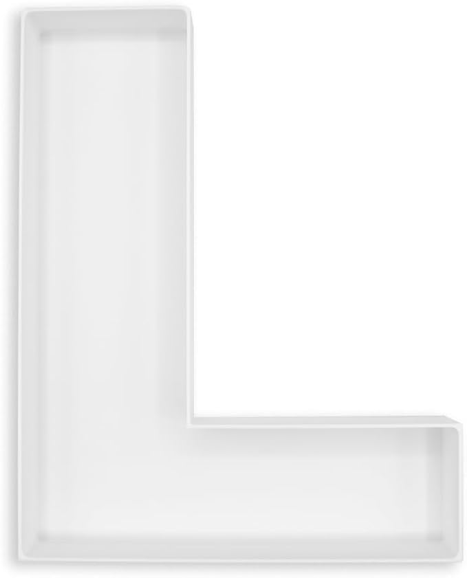 10" Reusable Plastic Box Form Tray Display for Treats, Charcuterie, Cake Pop, Candy, Charcuterie Box, Custom Charcuterie Letters Fillable - Reusable Letter Box - (White Plastic, L)
