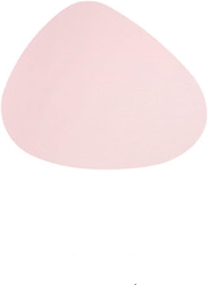 Leather Droplet Shape Mat Coaster Solid Color Heat Coffee Placemat Minimalist Non-Slip Table Mat Kitchen Accessories(Pink)