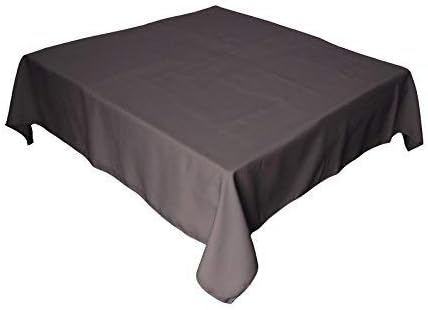 LA Linen Polyester Poplin Washable Square Tablecloth, Stain and Wrinkle Resistant Square Table Cover 52x52, Fabric Table Cloth Square for Dining, Kitchen, Party, Holiday 52 by 52-Inch, Charcoal