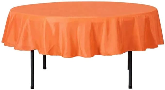 Efavormart Round Tablecloth, 90 Inch Stain & Wrinkle Resistant Washable Table Cloth, Decorative Polyester Fabric Table Cover for Banquet, Wedding, Dining- Orange
