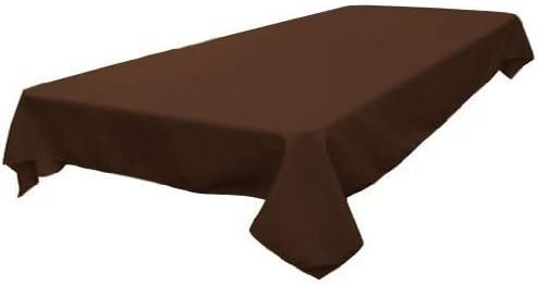 LA Linen Polyester Poplin Washable Rectangular Tablecloth, Stain and Wrinkle Resistant Table Cover 60x102, Fabric Table Cloth for Dinning, Kitchen, Party, Holiday 60 by 102-Inch, Brown