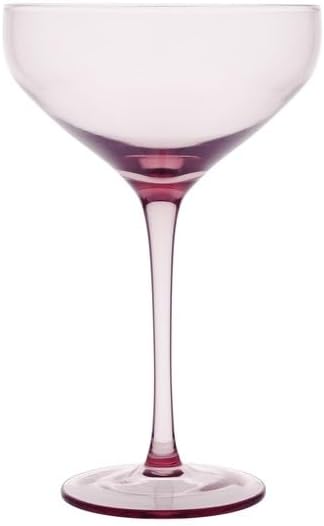 Fortessa Gala Glass, 10.5 Ounce Coupe Cocktail (Set of 4), Pink