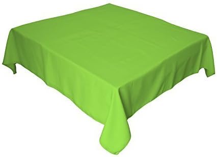 LA Linen Polyester Poplin Washable Square Tablecloth, Stain and Wrinkle Resistant Square Table Cover 52x52, Fabric Table Cloth Square for Dining, Kitchen, Party, Holiday 52 by 52-Inch, Lime