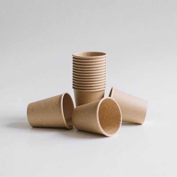 3 oz 600 Pack Disposable Coffee Cups, Bulk Brown Disposable Paper Cups, Coffee Cups for Hot Tea, Chocolate and Cold Drinks