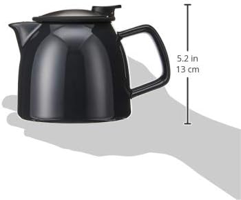 FORLIFE Bell Ceramic Teapot with Basket Infuser, 26-Ounce/770ml, Black Graphite